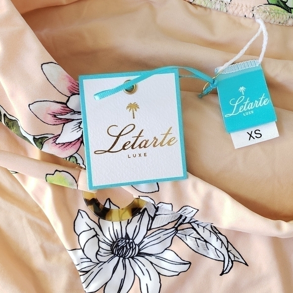 LETARTE Cabo Blush Pink Floral Print Bikini sz XS - Picture 13 of 16